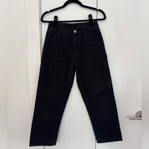 WARDROBE.NYC FOR CARHARTT WIP High Rise Cropped Cargo Pants in Black Denim
